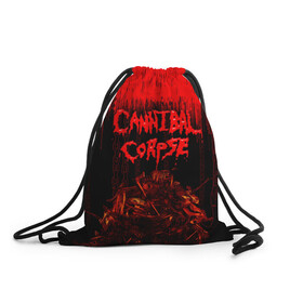 Рюкзак-мешок 3D с принтом CANNIBAL CORPSE в Курске, 100% полиэстер | плотность ткани — 200 г/м2, размер — 35 х 45 см; лямки — толстые шнурки, застежка на шнуровке, без карманов и подкладки | blood | cannibal corpse | death metal | grunge | hardcore | music | punk | rock | usa | группа | канибал | кровь | метал | музыка | рок | сша | труп