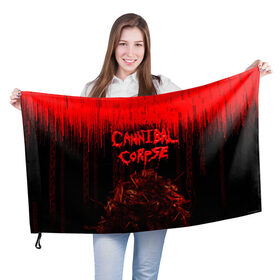 Флаг 3D с принтом CANNIBAL CORPSE в Курске, 100% полиэстер | плотность ткани — 95 г/м2, размер — 67 х 109 см. Принт наносится с одной стороны | blood | cannibal corpse | death metal | grunge | hardcore | music | punk | rock | usa | группа | канибал | кровь | метал | музыка | рок | сша | труп