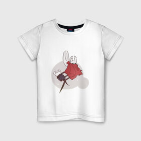 Детская футболка хлопок с принтом Хорнет и рыцари в Курске, 100% хлопок | круглый вырез горловины, полуприлегающий силуэт, длина до линии бедер | hollow knight | арт | рисунок | рыцари | рыцарь | хорнет