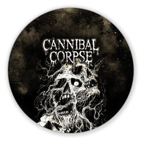 Коврик для мышки круглый с принтом Cannibal Corpse в Курске, резина и полиэстер | круглая форма, изображение наносится на всю лицевую часть | canibal corpse | cannibal corpse | death metal | группы | дэт метал | канибал корпс | метал | рок