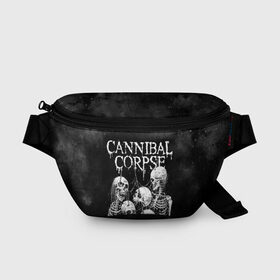 Поясная сумка 3D с принтом Cannibal Corpse в Курске, 100% полиэстер | плотная ткань, ремень с регулируемой длиной, внутри несколько карманов для мелочей, основное отделение и карман с обратной стороны сумки застегиваются на молнию | canibal corpse | cannibal corpse | death metal | группы | дэт метал | канибал корпс | метал | рок