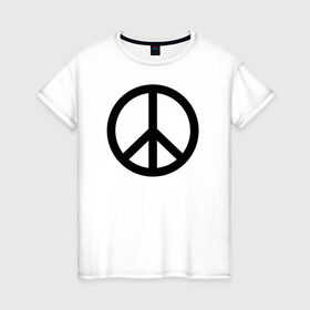 Женская футболка хлопок с принтом Символ  в Курске, 100% хлопок | прямой крой, круглый вырез горловины, длина до линии бедер, слегка спущенное плечо | знак | мир | планета | свобода | символ