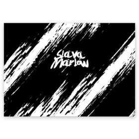 Поздравительная открытка с принтом SLAVA MARLOW | СЛАВА МАРЛОУ в Курске, 100% бумага | плотность бумаги 280 г/м2, матовая, на обратной стороне линовка и место для марки
 | rap | slava marlow | артём готлиб | видеоблогер и рэпер | российский музыкальный продюсер | рэп | слава марлоу
