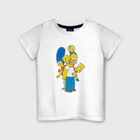 Детская футболка хлопок с принтом Sipmpsons в Курске, 100% хлопок | круглый вырез горловины, полуприлегающий силуэт, длина до линии бедер | simpsons | гомер | мультик | сериал | симпсоны | фильм