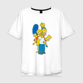 Мужская футболка хлопок Oversize с принтом Sipmpsons в Курске, 100% хлопок | свободный крой, круглый ворот, “спинка” длиннее передней части | simpsons | гомер | мультик | сериал | симпсоны | фильм