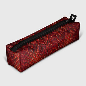 Пенал 3D с принтом Red Snake в Курске, 100% полиэстер | плотная ткань, застежка на молнии | Тематика изображения на принте: reptile | scale | skin | snake | чешуя