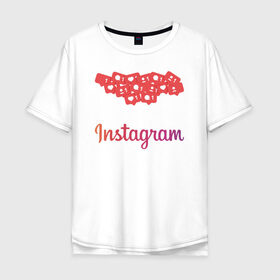 Мужская футболка хлопок Oversize с принтом Instagram в Курске, 100% хлопок | свободный крой, круглый ворот, “спинка” длиннее передней части | facebook | instagram | инста | инстаграм | платформа | приложение | редактор фотографий | социальная сеть | соцсеть