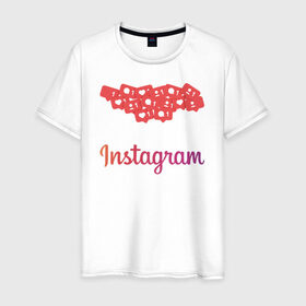Мужская футболка хлопок с принтом Instagram в Курске, 100% хлопок | прямой крой, круглый вырез горловины, длина до линии бедер, слегка спущенное плечо. | facebook | instagram | инста | инстаграм | платформа | приложение | редактор фотографий | социальная сеть | соцсеть