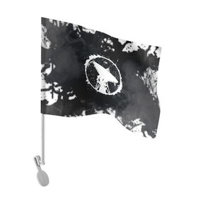 Флаг для автомобиля с принтом ГРОТ в Курске, 100% полиэстер | Размер: 30*21 см | 55 | grot55 | rap | грот | грот 55 | русский реп | рэп | хип хоп