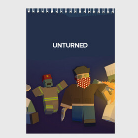 Скетчбук с принтом Unturned в Курске, 100% бумага
 | 48 листов, плотность листов — 100 г/м2, плотность картонной обложки — 250 г/м2. Листы скреплены сверху удобной пружинной спиралью | Тематика изображения на принте: survival | unturned | zombie | антюрнд | антюрнед | выживание | игра про зомби | стим