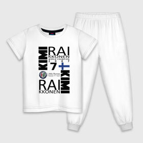 Детская пижама хлопок с принтом Kimi Raikkonen в Курске, 100% хлопок |  брюки и футболка прямого кроя, без карманов, на брюках мягкая резинка на поясе и по низу штанин
 | f1 | kimi raikkonen | кими | райкконен | формула 1