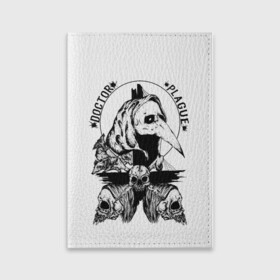 Обложка для паспорта матовая кожа с принтом Doctor Plague в Курске, натуральная матовая кожа | размер 19,3 х 13,7 см; прозрачные пластиковые крепления | doctor plague | horror | skull | крысы | ужасы | череп | чумной доктор