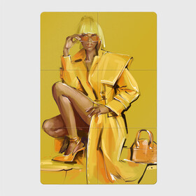 Магнитный плакат 2Х3 с принтом Желтый плащ в Курске, Полимерный материал с магнитным слоем | 6 деталей размером 9*9 см | fashion | street art | авторская | иллюстрация | мода