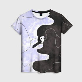 Женская футболка 3D с принтом Инь-Янь в Курске, 100% полиэфир ( синтетическое хлопкоподобное полотно) | прямой крой, круглый вырез горловины, длина до линии бедер | yin yang | бесконечность | гармония | инь янь | противоположность