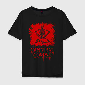 Мужская футболка хлопок Oversize с принтом Cannibal Corpse | Труп Каннибала (Z) в Курске, 100% хлопок | свободный крой, круглый ворот, “спинка” длиннее передней части | blood | cannibal | cannibal corpse | corpse | death metal | deathgrind | алекс уэбстер | брутальный дэт метал | дэт метал | дэтграйнд | кровь | пол мазуркевич | роб барретт | скелет | труп каннибала