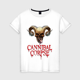 Женская футболка хлопок с принтом Cannibal Corpse Труп Каннибала (Z) в Курске, 100% хлопок | прямой крой, круглый вырез горловины, длина до линии бедер, слегка спущенное плечо | cannibal | cannibal corpse | corpse | death metal | deathgrind | demon | devil | алекс уэбстер | брутальный дэт метал | демон | дэт метал | дэтграйнд | пол мазуркевич | роб барретт | труп каннибала | череп