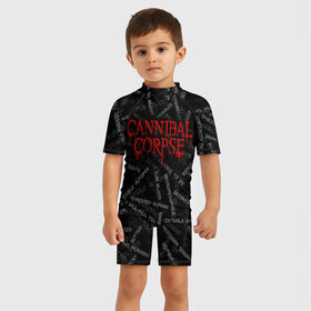 Детский купальный костюм 3D с принтом Cannibal Corpse | Songs (Z) в Курске, Полиэстер 85%, Спандекс 15% | застежка на молнии на спине | cannibal | cannibal corpse | corpse | death metal | deathgrind | алекс уэбстер | брутальный дэт метал | дэт метал | дэтграйнд | пол мазуркевич | роб барретт | труп каннибала
