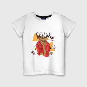 Детская футболка хлопок с принтом Выдающиеся звери Луис в Курске, 100% хлопок | круглый вырез горловины, полуприлегающий силуэт, длина до линии бедер | аниме | волк | выдающиеся | заяц | звери | кролик | легоси | луис | олень | сезон | хару
