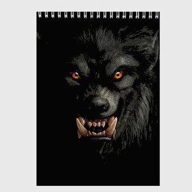 Скетчбук с принтом Оборотень | Werewolf в Курске, 100% бумага
 | 48 листов, плотность листов — 100 г/м2, плотность картонной обложки — 250 г/м2. Листы скреплены сверху удобной пружинной спиралью | werewolf | волк | зверь | зло | мистика | монстр | оборотень | полнолуние | ужасы