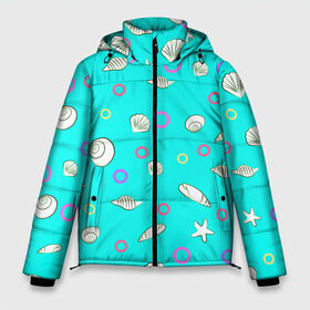Мужская зимняя куртка 3D с принтом Морские моллюски в Курске, верх — 100% полиэстер; подкладка — 100% полиэстер; утеплитель — 100% полиэстер | длина ниже бедра, свободный силуэт Оверсайз. Есть воротник-стойка, отстегивающийся капюшон и ветрозащитная планка. 

Боковые карманы с листочкой на кнопках и внутренний карман на молнии. | marine. | sea | seashells | shellfish | starfish | vacation | vector illustration | векторная иллюстрация | моллюск | море | морская | морская звезда | отдых | отпуск | ракушки