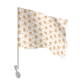 Флаг для автомобиля с принтом Крутая Шиба-Ину в Курске, 100% полиэстер | Размер: 30*21 см | ину | конфета | лапа | леденец | отпечаток | сладости | собаки | торт | тортик | хатико | шиба | японская