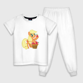 Детская пижама хлопок с принтом Applejack в Курске, 100% хлопок |  брюки и футболка прямого кроя, без карманов, на брюках мягкая резинка на поясе и по низу штанин
 | applejack | friendship | mylittlepony | twilight sparkle | waifu | вайфу | дружба это магия | кони | моя маленькая пони | мультфильм | пони | эплджек