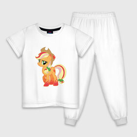 Детская пижама хлопок с принтом My Little Pony - AppleJack в Курске, 100% хлопок |  брюки и футболка прямого кроя, без карманов, на брюках мягкая резинка на поясе и по низу штанин
 | applejack | friendship | mylittlepony | twilight sparkle | waifu | вайфу | дружба это магия | кони | моя маленькая пони | мультфильм | пони | эплджек