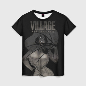 Женская футболка 3D с принтом VILLAGE resident evil в Курске, 100% полиэфир ( синтетическое хлопкоподобное полотно) | прямой крой, круглый вырез горловины, длина до линии бедер | ahegao | lady | vampire | village | waifu | аниме | аниме девушка | большая вампирша | вайфу | вампирша из resident evil | вампирша из резидента | леди | тян