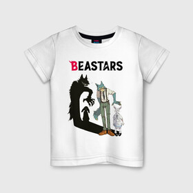 Детская футболка хлопок с принтом BEASTARS, Выдающиеся звери в Курске, 100% хлопок | круглый вырез горловины, полуприлегающий силуэт, длина до линии бедер | anime | beastars | manga | аниме | выдающиеся звери | манга