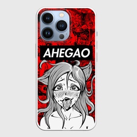 Чехол для iPhone 13 Pro с принтом Ahegao red в Курске,  |  | Тематика изображения на принте: ahegao | anime | kawaii | manga | nani | notice me. | senpai | waifu | аниме | ахегао | вайфу | каваий | кавай | манга | нани | семпай | сенпай | японские мультфильмы