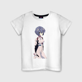 Детская футболка хлопок с принтом Ayanami Rei в Курске, 100% хлопок | круглый вырез горловины, полуприлегающий силуэт, длина до линии бедер | anime | evangelion | manga | аниме | аска | девушка | ева 20 | евангелион | манга
