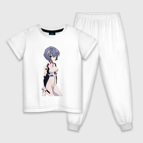 Детская пижама хлопок с принтом Ayanami Rei в Курске, 100% хлопок |  брюки и футболка прямого кроя, без карманов, на брюках мягкая резинка на поясе и по низу штанин
 | anime | evangelion | manga | аниме | аска | девушка | ева 20 | евангелион | манга