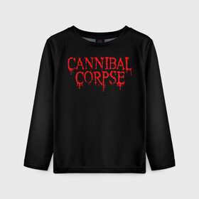 Детский лонгслив 3D с принтом Cannibal Corpse в Курске, 100% полиэстер | длинные рукава, круглый вырез горловины, полуприлегающий силуэт
 | Тематика изображения на принте: at | back | birth | bleeding | bloodthirst | butchered | cannibal | corpse | eaten | evisceration | gallery | gore | kill | kreaton | life | mutilated | obsessed | of | slayer | sodom | spawn | suicide | the | to | tomb | unimagined | vile | 