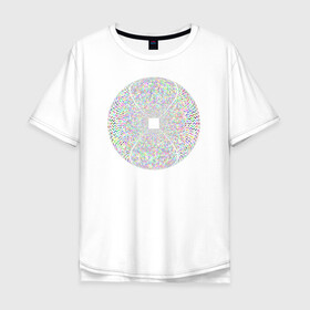 Мужская футболка хлопок Oversize с принтом Оптическая Иллюзия (Шар) в Курске, 100% хлопок | свободный крой, круглый ворот, “спинка” длиннее передней части | диско | зрение | иллюзии | обман | полосы | узор | шар | шахматы