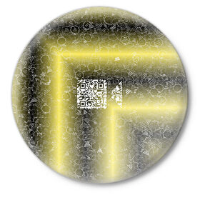 Значок с принтом Кинокамера АПВ 210ЧЖ в Курске,  металл | круглая форма, металлическая застежка в виде булавки | qr код | амулет | антивирус | антидепрессант | антистресс | градиент | желтый | иммуномодулятор | кинокамера | коллаж | оберег | талисман | черный