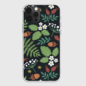 Чехол для iPhone 12 Pro Max с принтом Природа в Курске, Силикон |  | желуди | папоротник | природа | растения | цветы