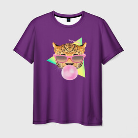 Мужская футболка 3D с принтом Тигр БАБЛ ГАМ в Курске, 100% полиэфир | прямой крой, круглый вырез горловины, длина до линии бедер | angry | animal | beast | jaws | predator | teeth | tiger | животное | зверь | злой | клыки | оскал | пасть | тигр | хищник