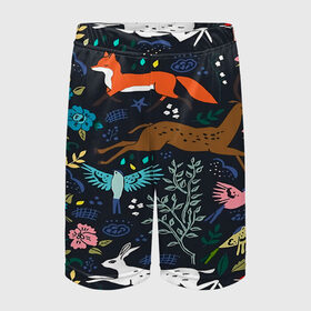 Детские спортивные шорты 3D с принтом Звери и Природа в Курске,  100% полиэстер
 | пояс оформлен широкой мягкой резинкой, ткань тянется
 | зайка | заяц | зверь | лес | лис | лиса | лисица | лисонька | олень | природа | птица | рога | рыжая | хищник | цветы