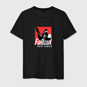 Мужская футболка хлопок с принтом Fallout New Vegas в Курске, 100% хлопок | прямой крой, круглый вырез горловины, длина до линии бедер, слегка спущенное плечо. | fallout new vegas | игра | персонаж | фаллаут | фоллаут