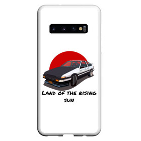 Чехол для Samsung Galaxy S10 с принтом Land of the rising sun в Курске, Силикон | Область печати: задняя сторона чехла, без боковых панелей | ae86 | drift | hachiroku | initial d | trueno | инициал ди | хачироку