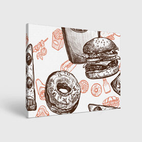 Холст прямоугольный с принтом Вкусности в Курске, 100% ПВХ |  | Тематика изображения на принте: бургер | вкусности | еда | пончик | попкорн | фастфуд | хот дог