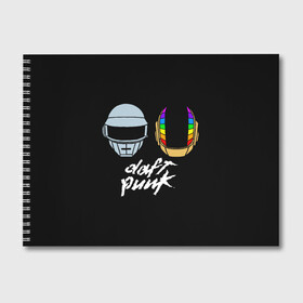 Альбом для рисования с принтом Daft Punk в Курске, 100% бумага
 | матовая бумага, плотность 200 мг. | daft punk | дафт панк | дафт панк арт | дафт панк шлемы | электронная музыка