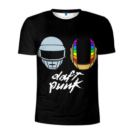 Мужская футболка 3D спортивная с принтом Daft Punk в Курске, 100% полиэстер с улучшенными характеристиками | приталенный силуэт, круглая горловина, широкие плечи, сужается к линии бедра | daft punk | дафт панк | дафт панк арт | дафт панк шлемы | электронная музыка