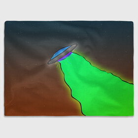 Плед 3D с принтом НЛО в Курске, 100% полиэстер | закругленные углы, все края обработаны. Ткань не мнется и не растягивается | звёзды | лучи | небо | нло