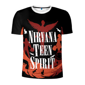 Мужская футболка 3D спортивная с принтом NIRVANA TEEN SPIRIT в Курске, 100% полиэстер с улучшенными характеристиками | приталенный силуэт, круглая горловина, широкие плечи, сужается к линии бедра | Тематика изображения на принте: art | cobain | curt | girl | grunge | metal | music | nirvana | punk | rock | spiritm | usa | гранж | группа | кобэйн | курт | метал | музыка | нирвана | панк | рисунок | рок | сша