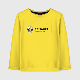 Детский лонгслив хлопок с принтом RENAULT в Курске, 100% хлопок | круглый вырез горловины, полуприлегающий силуэт, длина до линии бедер | auto | france | life | logan | megane | renault | sandero | автомобиль | водителям | логан | логотип | машина | рено | сандеро | франция