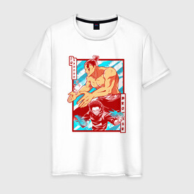 Мужская футболка хлопок с принтом МАГИЧЕСКАЯ БИТВА SUKUNA в Курске, 100% хлопок | прямой крой, круглый вырез горловины, длина до линии бедер, слегка спущенное плечо. | anime | japan | japanese | jujutsu | jujutsu kaisen | kaisen | sukuna | аниме | двуликий призрак | иероглифы | инумаки | итадори | итадори юдзи | магическая битва | нобара | панда | рёмен | рёмен сукуна | сатору | сукуна | юдзи