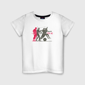 Детская футболка хлопок с принтом Olimpic games в Курске, 100% хлопок | круглый вырез горловины, полуприлегающий силуэт, длина до линии бедер | бег | история | люди | олимпийские игры | отдых | отпуск | прикол | скорость | спорт