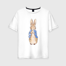 Женская футболка хлопок Oversize с принтом Зайка в Курске, 100% хлопок | свободный крой, круглый ворот, спущенный рукав, длина до линии бедер
 | заяц | лопоухий | трус | тыгыдык