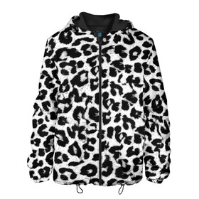Мужская куртка 3D с принтом Снежный Барс в Курске, ткань верха — 100% полиэстер, подклад — флис | прямой крой, подол и капюшон оформлены резинкой с фиксаторами, два кармана без застежек по бокам, один большой потайной карман на груди. Карман на груди застегивается на липучку | cheetah | leopard | wool | барс | леопард